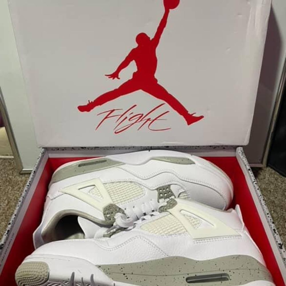 Jordan White and Gray Men's Shoes